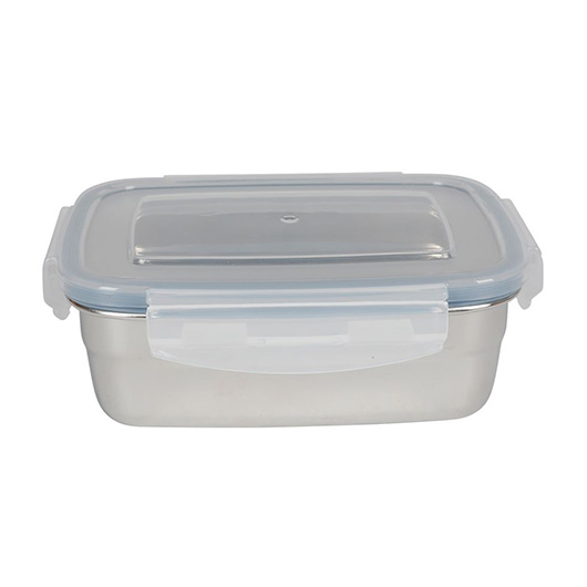Edelstahl Lunchbox 850 ml silber/transparent