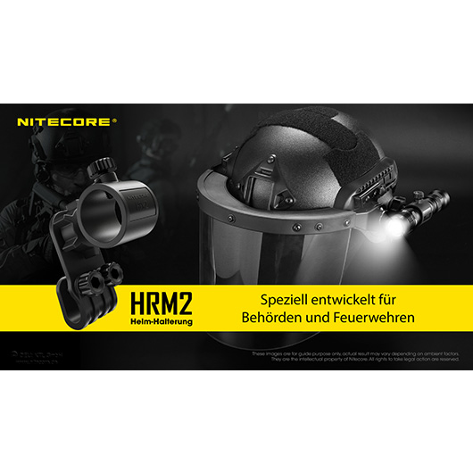 Nitecore Helmmontage Universal HRM2 fr Taschenlampen schwarz Bild 2