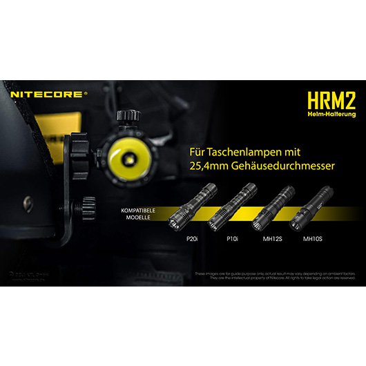 Nitecore Helmmontage Universal HRM2 fr Taschenlampen schwarz Bild 3