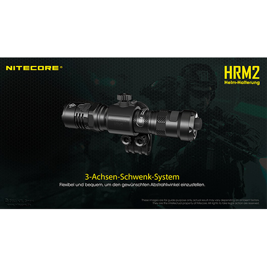 Nitecore Helmmontage Universal HRM2 fr Taschenlampen schwarz Bild 4