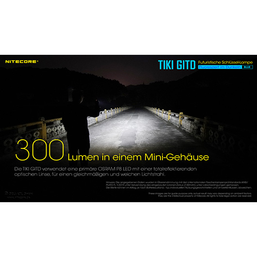 Nitecore LED-Schlssellampe Tiki 300 Lumen Glow in the Dark transparent nachleuchtend Bild 4