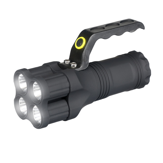 LED-Taschenlampe mit 4 leuchtstarken LED`s schwarz