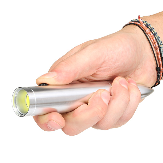 LED-Taschenlampe Bullet Light Aluminium silber Bild 4