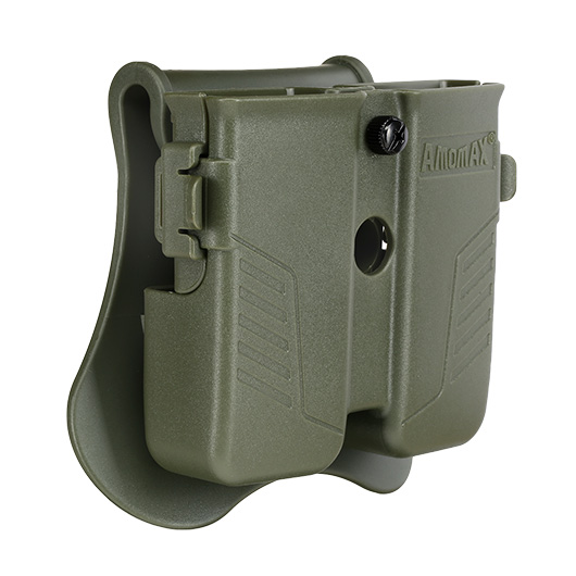 Amomax Doppel-Magazinholster Polymer Paddle f. Single- / Double-Stack Magazine oliv Bild 1