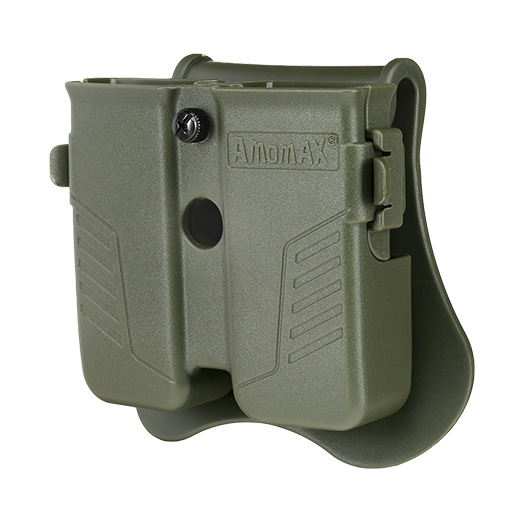 Amomax Doppel-Magazinholster Polymer Paddle f. Single- / Double-Stack Magazine oliv Bild 7