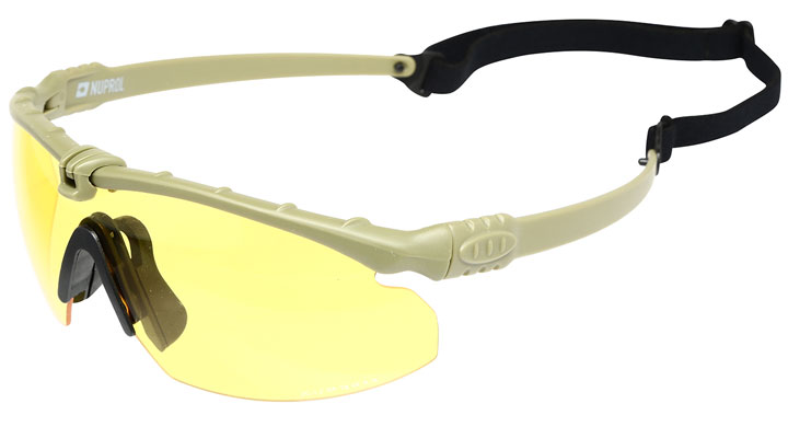 Nuprol Battle Pro Protective Airsoft Schutzbrille oliv / gelb