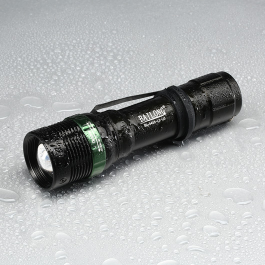Bailong LED-Taschenlampe mit Zoom, Strobe und viel Zubehr schwarz Bild 2