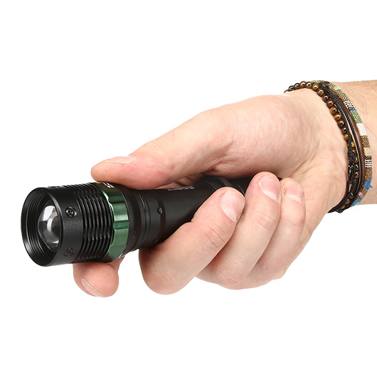 Bailong LED-Taschenlampe mit Zoom, Strobe und viel Zubehr schwarz Bild 9