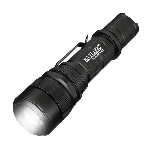 Bailong LED-Taschenlampe mit Zoom, Strobe, SOS schwarz
