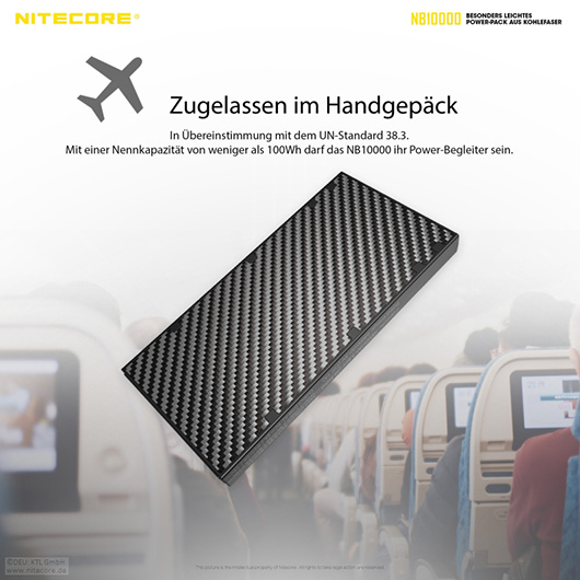 Nitecore Powerbank NB10000 mit Carbongehuse 10000mAh extrem leicht und Ultrakompakt Bild 10