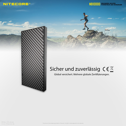 Nitecore Powerbank NB10000 mit Carbongehuse 10000mAh extrem leicht und Ultrakompakt Bild 5