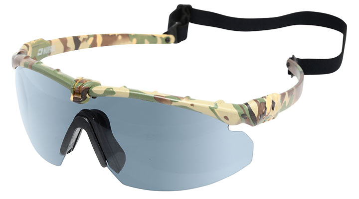 MFH Armee Sportbrille Schießbrille Attack mit viel Zubehör inkl schwarzer Box 