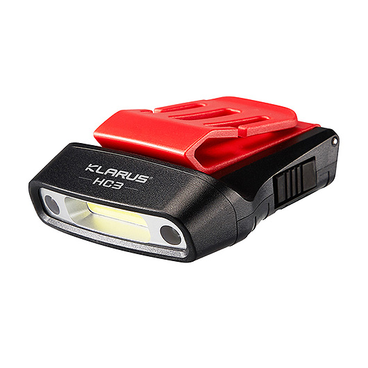 Klarus LED Cliplampe HC3 mit Sensor 100 ANSI Lumen schwarz/rot