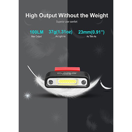 Klarus LED Cliplampe HC3 mit Sensor 100 ANSI Lumen schwarz/rot Bild 6