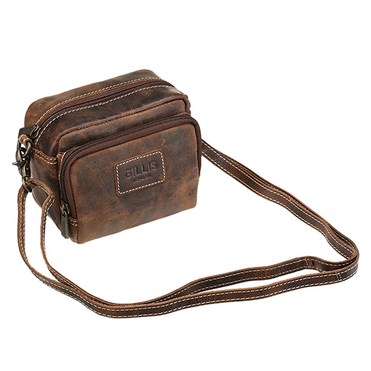 Gillis Leder Tasche Trafalgar Mini mit Tragegurt Vintage Braun