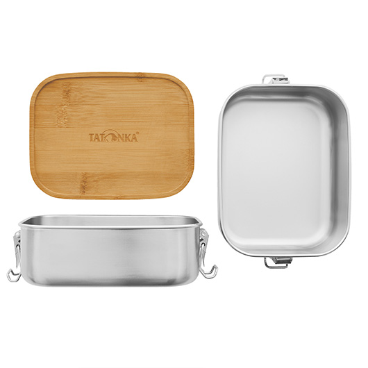 Tatonka Lunchbox I 800 Bamboo mit Bambusdeckel Edelstahl Bild 2