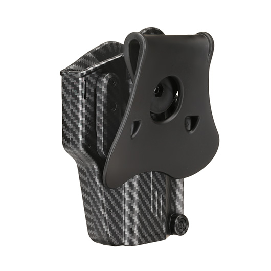 Amomax Per-Fit Universal Tactical Holster Polymer Paddle - passend fr ber 80 Pistolen Links Carbon-Design Bild 5