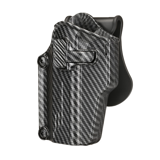 Amomax Per-Fit Universal Tactical Holster Polymer Paddle - passend fr ber 80 Pistolen Links Carbon-Design Bild 7