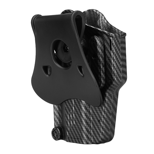 Amomax Per-Fit Universal Tactical Holster Polymer Paddle - passend fr ber 80 Pistolen Rechts Carbon-Design Bild 3