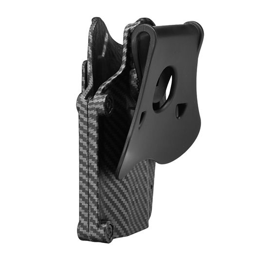 Amomax Per-Fit Universal Tactical Holster Polymer Paddle - passend fr ber 80 Pistolen Rechts Carbon-Design Bild 5