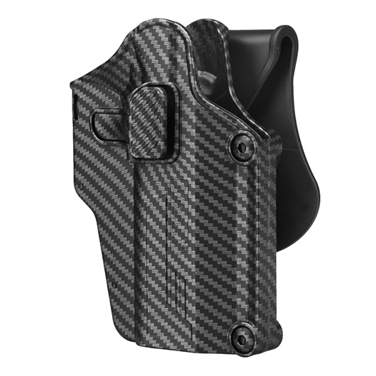 Amomax Per-Fit Universal Tactical Holster Polymer Paddle - passend fr ber 80 Pistolen Rechts Carbon-Design Bild 7