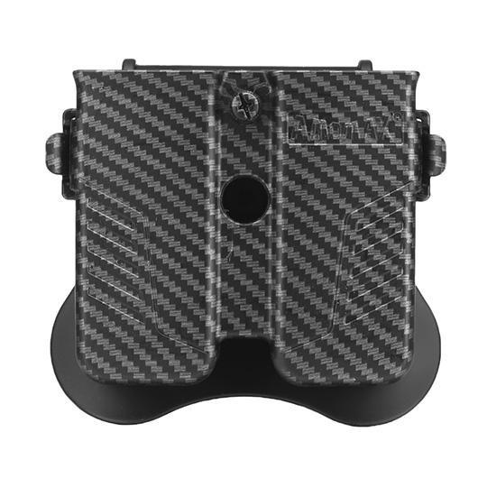 Amomax Doppel-Magazinholster Polymer Paddle f. Single- / Double-Stack Magazine Carbon-Design