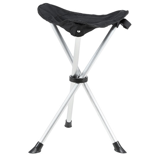 Basic Nature Dreibeinhocker Travelchair Sandwich klappbar schwarz Bild 1