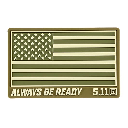 5.11 Tactical 3D Rubber Patch mit Klettflche USA Flag coyote