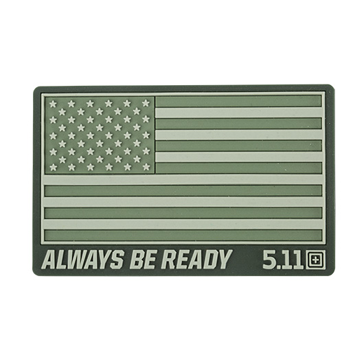 5.11 Tactical 3D Rubber Patch mit Klettfläche USA Flag oliv