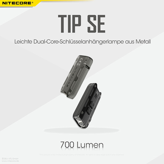 Nitecore LED-Schlssellampe TIP SE 700 Lumen USB grau Bild 10