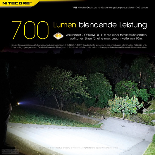 Nitecore LED-Schlssellampe TIP SE 700 Lumen USB grau Bild 3