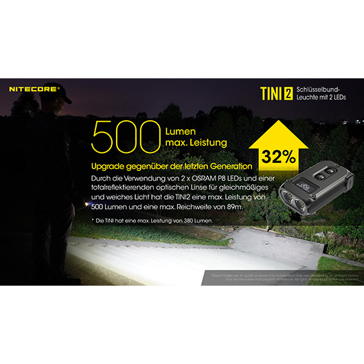 Nitecore TINI 2 500 Lumen Taschenlampe Bild 1
