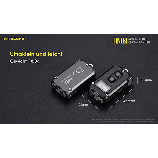 Nitecore LED-Schlssellampe TINI 2 500 Lumen USB grau Bild 7