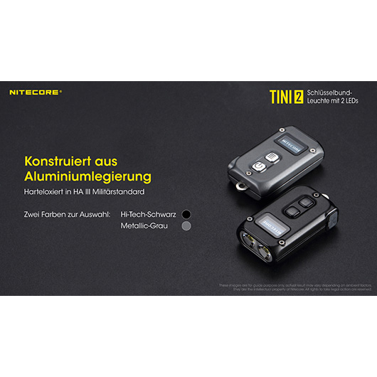 Nitecore LED-Schlssellampe TINI 2 500 Lumen USB grau Bild 8