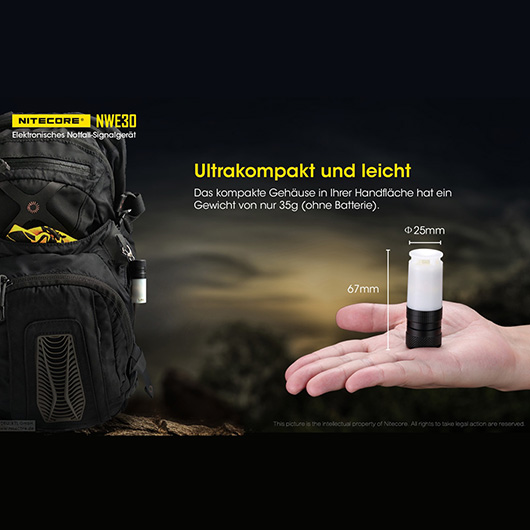 Nitecore NWE 30 elektrisches Notsignalgert 2000 Lumen 120dB Bild 4