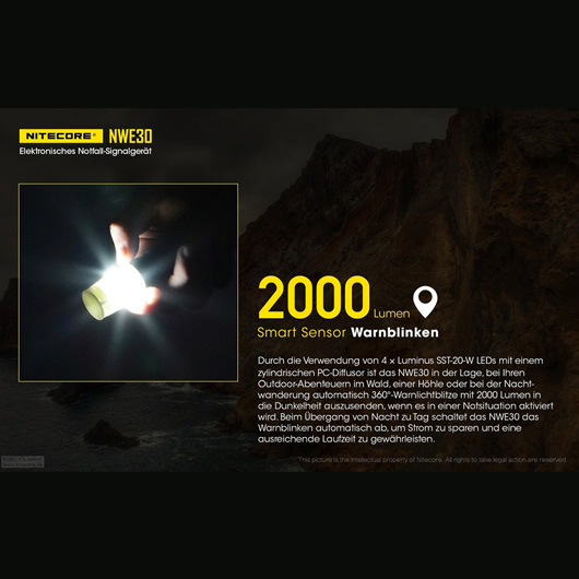 Nitecore NWE 30 elektrisches Notsignalgert 2000 Lumen 120dB Bild 8