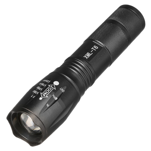 LED-Taschenlampe XML T6 Aluminium 3800 Lumen schwarz