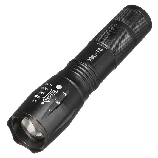 LED-Taschenlampe XML T6 Aluminium 1200 Lumen schwarz