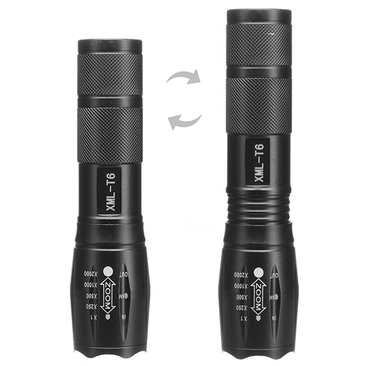 LED-Taschenlampe XML T6 Aluminium 1200 Lumen schwarz Bild 1