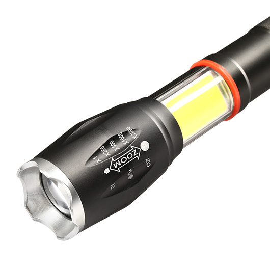 LED-Taschenlampe CQB mit Zoom Aluminium schwarz Bild 5