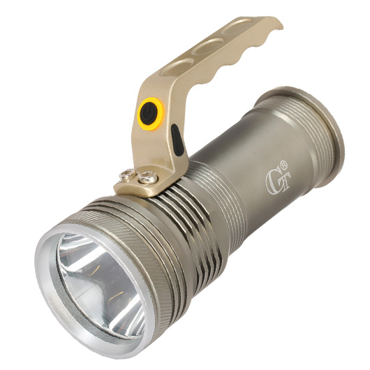 LED-Taschenlampe COB Aluminium 8000 Lumen inkl. Akku und USB-Lader silber