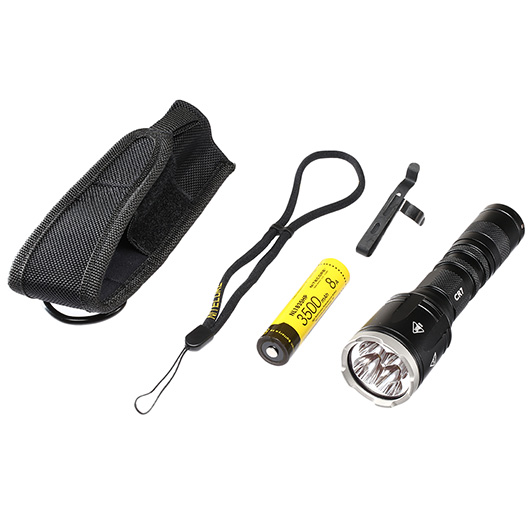 Nitecore LED-Taschenlampe CR7 Chameleon 2500 Lumen Wei- und Rotlicht inkl. Akku, Holster und Lanyard schwarz Bild 4