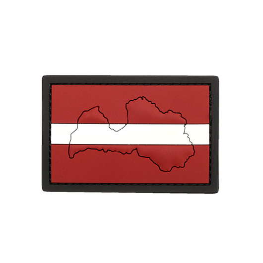 101 INC. 3D Rubber Patch mit Klettfläche Lettland mit Kontur fullcolor