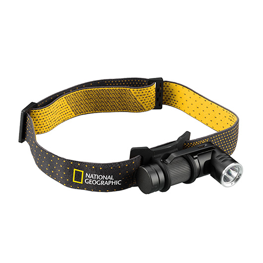 National Geographic LED-Taschenlampe Iluminos 450 mit Kopfhalterung Aluminium 450 Lumen schwarz