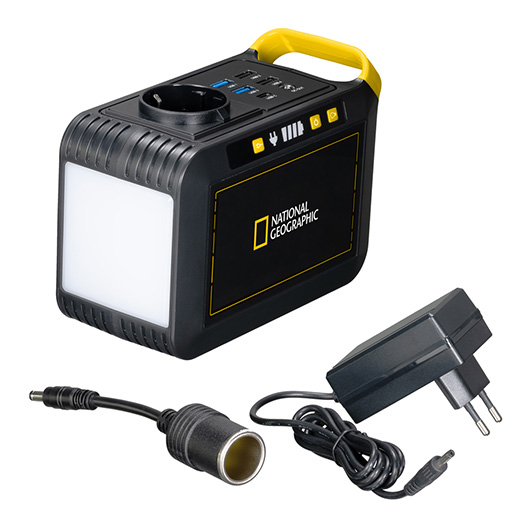 National Geographic Mobile Power Station 88,8 Wh, 6Ah/14,8 V, schwarz mit LED-Lampe Bild 4