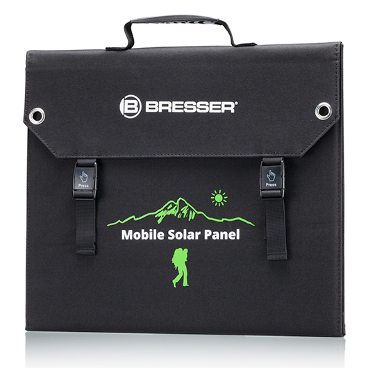 Bresser Mobiles Solar-Ladegert 60 Watt mit USB- u. DC-Anschluss faltbar Bild 1