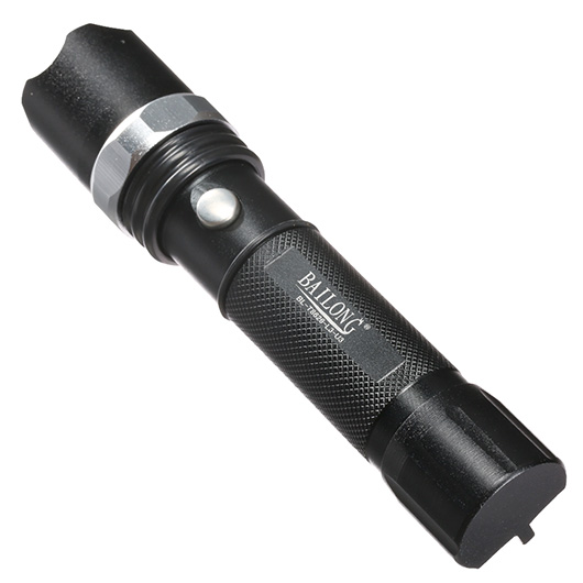 Bailong LED-Taschenlampe mit Zoom, Strobe schwarz inkl. Akku und Ladegert Bild 6