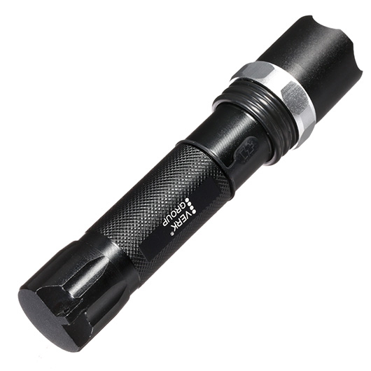 Bailong LED-Taschenlampe mit Zoom, Strobe schwarz inkl. Akku und Ladegert Bild 7