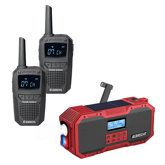 Albrecht Notfallset PMR-Advanced 3 tlg. 2 x Tactalk Outdoor Funkgert und DR 112 DAB+ Outdoor-Kurbelradio