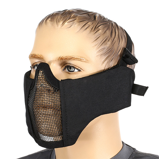 Nuprol Mesh Mask V5 Gittermaske Lower Face Shield mit Ohrabdeckung schwarz